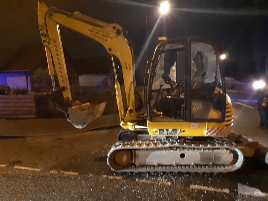 Slowest police chase ever as officers pursue digger escaping building site at 3mph