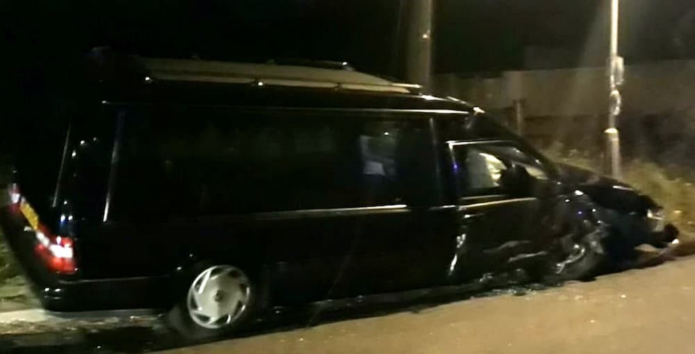 Thieves steal hearse before crashing it into car & assaulting driver