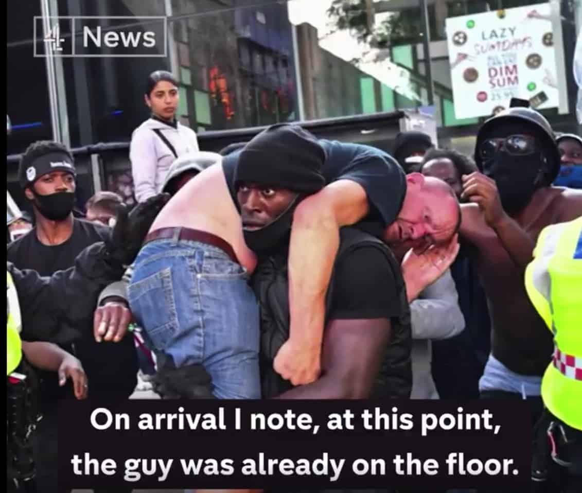 Iconic pic of Black Lives Matter activist carrying injured ‘far-right’ protester