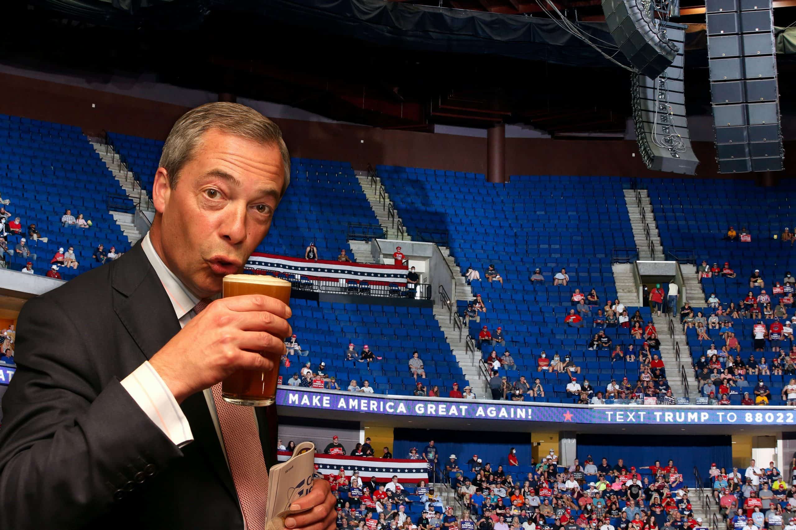 Farage flouts travel ban to attend Trump rally flop