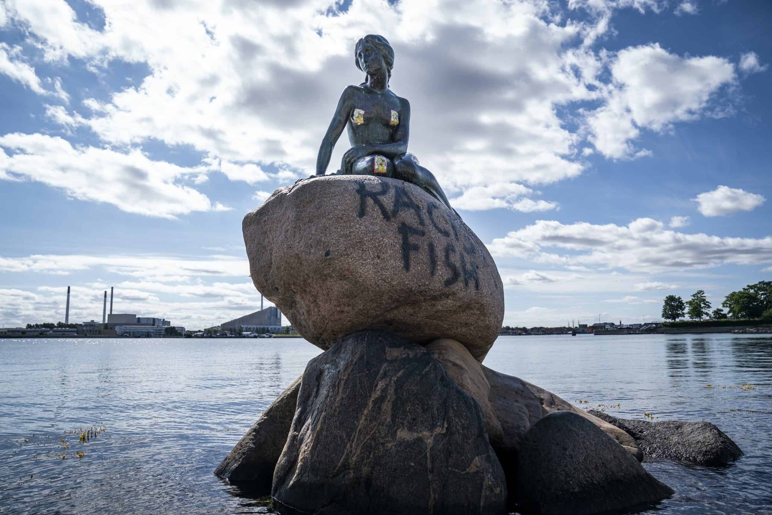 Copenhagen’s ‘racist fish’ Little Mermaid statue vandalised again