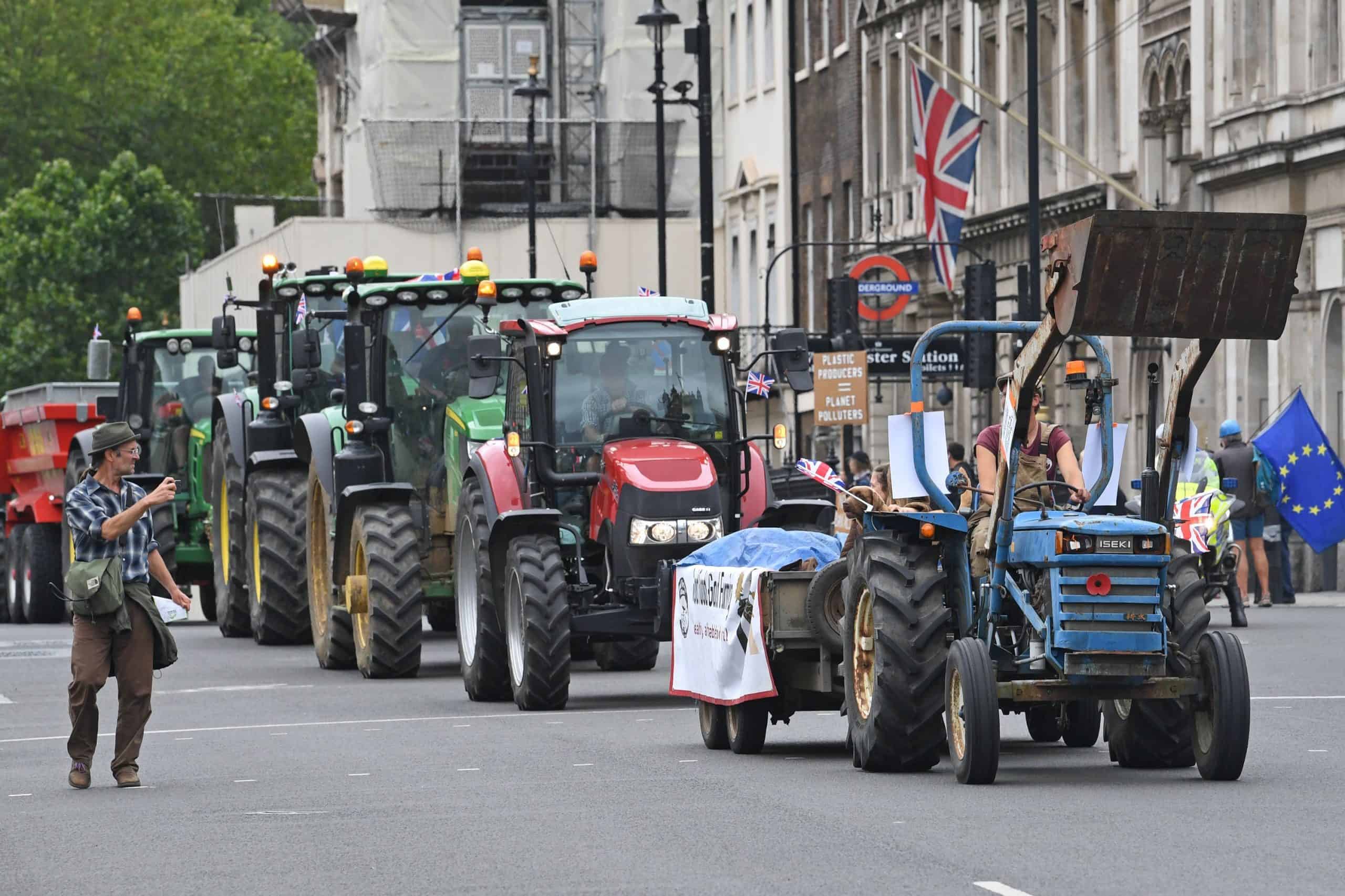 Tractors descend on Parliament to protest trade deals undermining British food standards