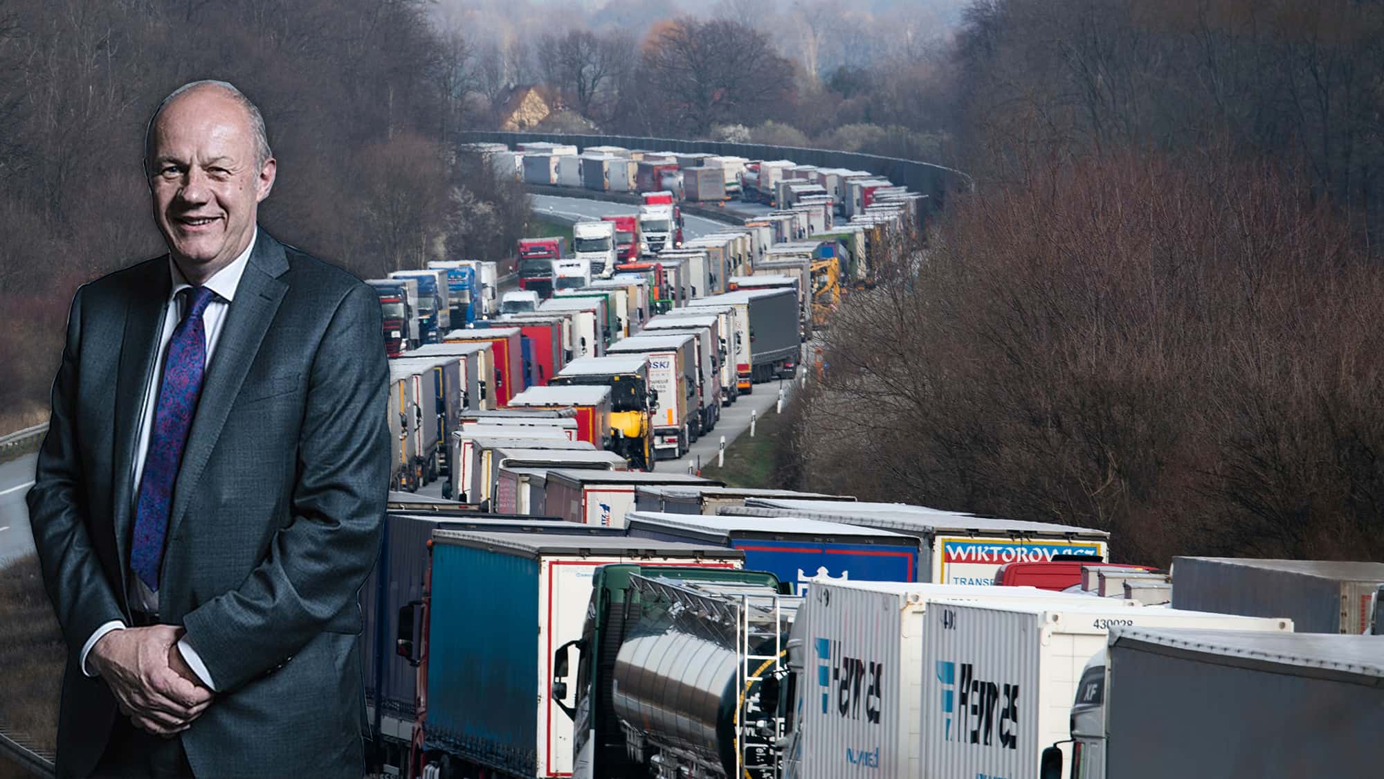 Damian Green laments truck pile up in Ashford – Twitter reacts