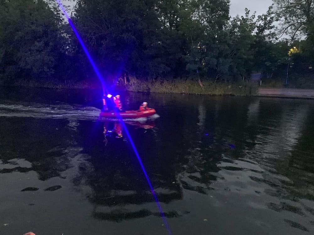 Rescue on the scene on the River Medway in Maidstone.  Credit;SWNS