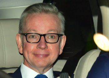 Conservative leadership hopeful Michael Gove leaving BBC Broadcasting House in London after appearing on the Andrew Marr show.