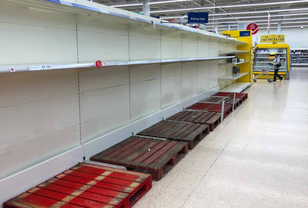 Shelves when the Pandemic first spread to UK . Credit;PA