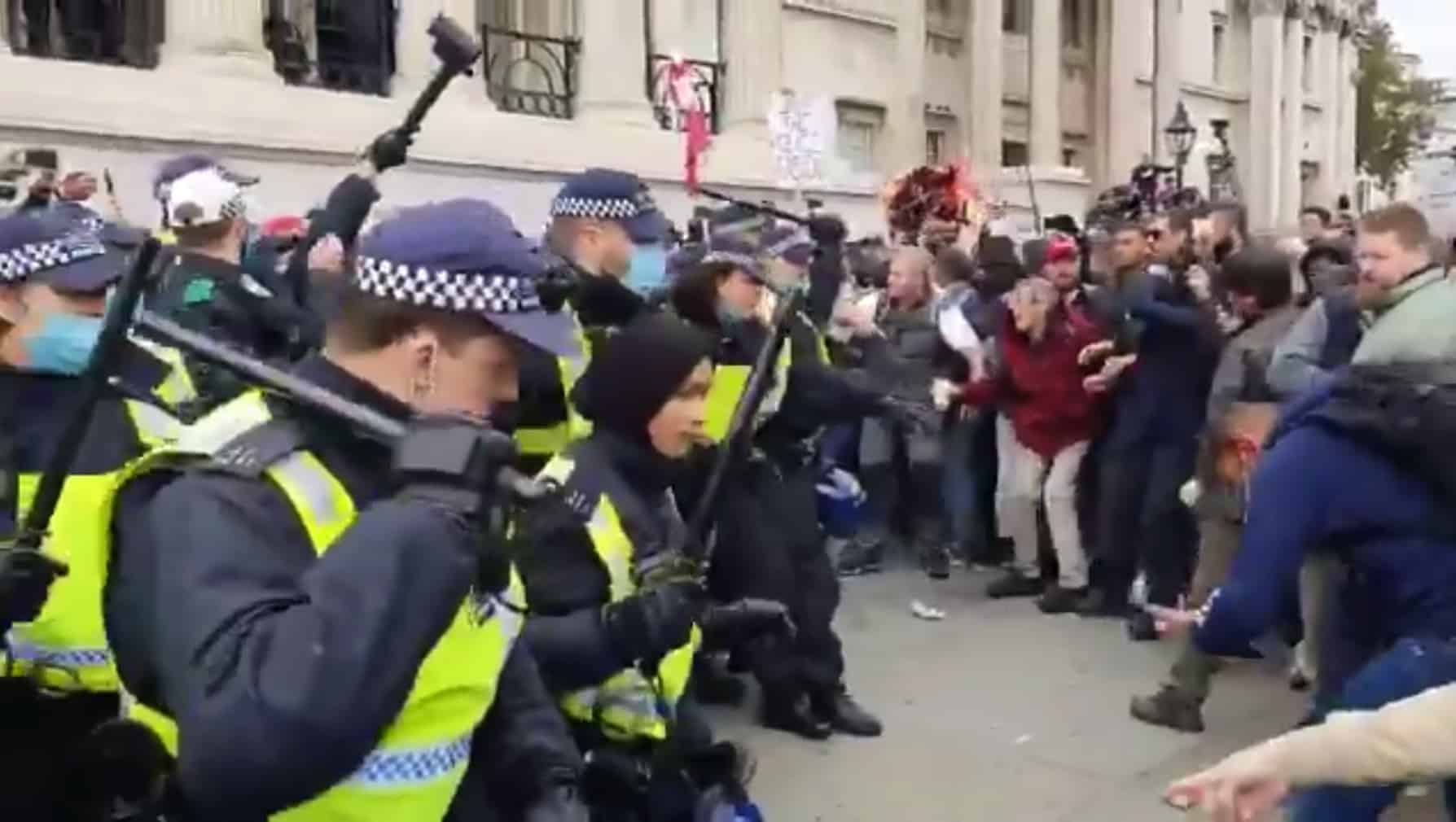 Video of female Muslim police officer leading the line at anti-lockdown protest goes viral