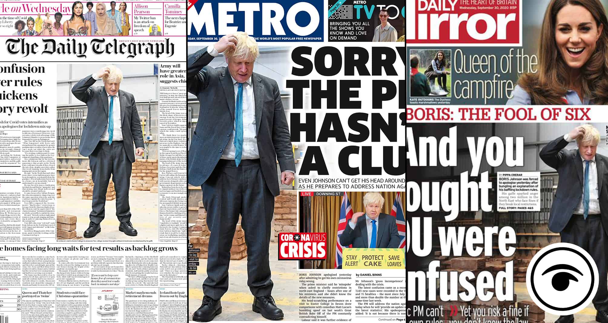 National newspapers gun for “fool of six” Boris following lockdown blunder