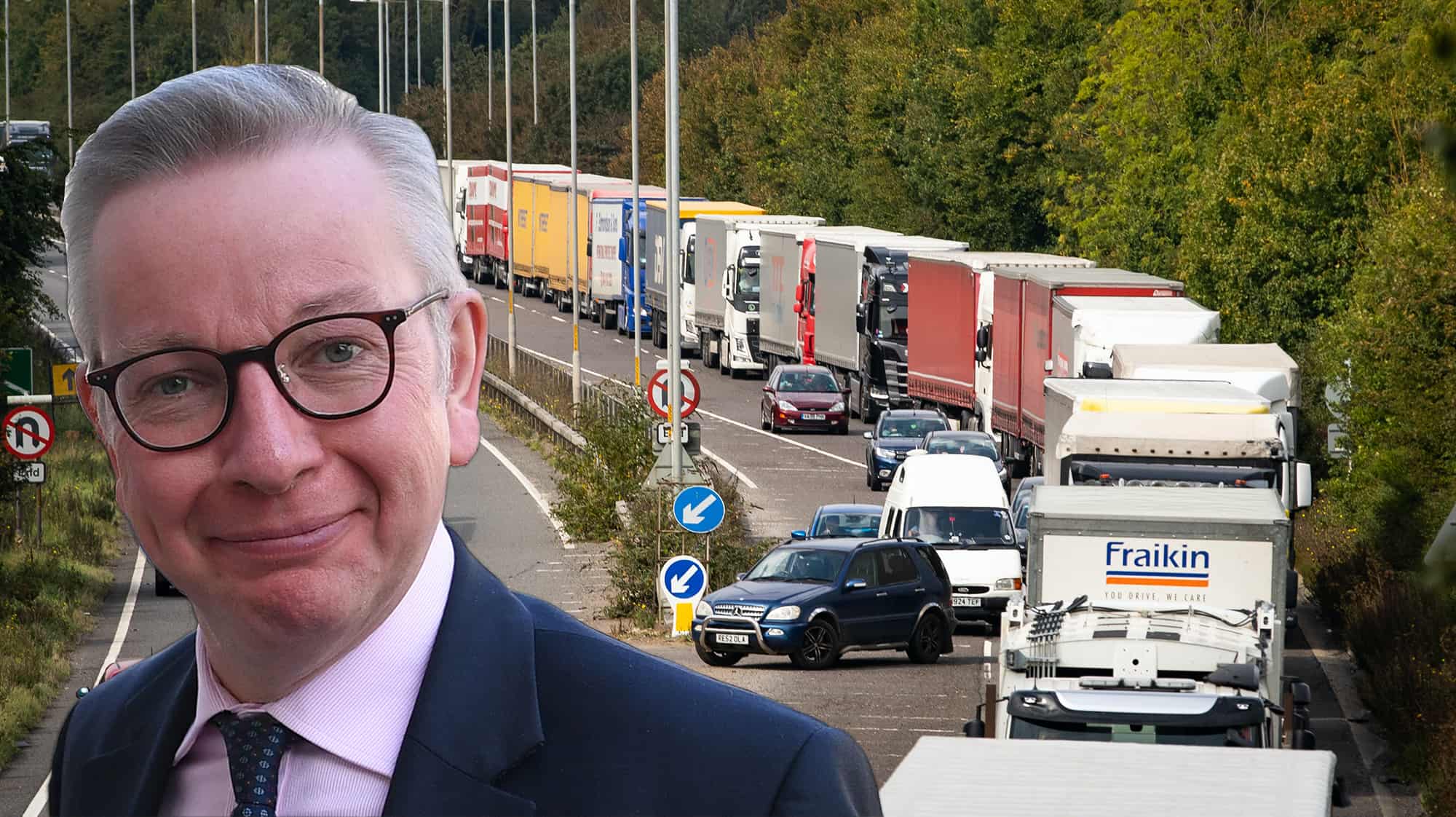 Hauliers leak Michael Gove letter warning of 2 day delays at the border and 7,000 truck-long queues