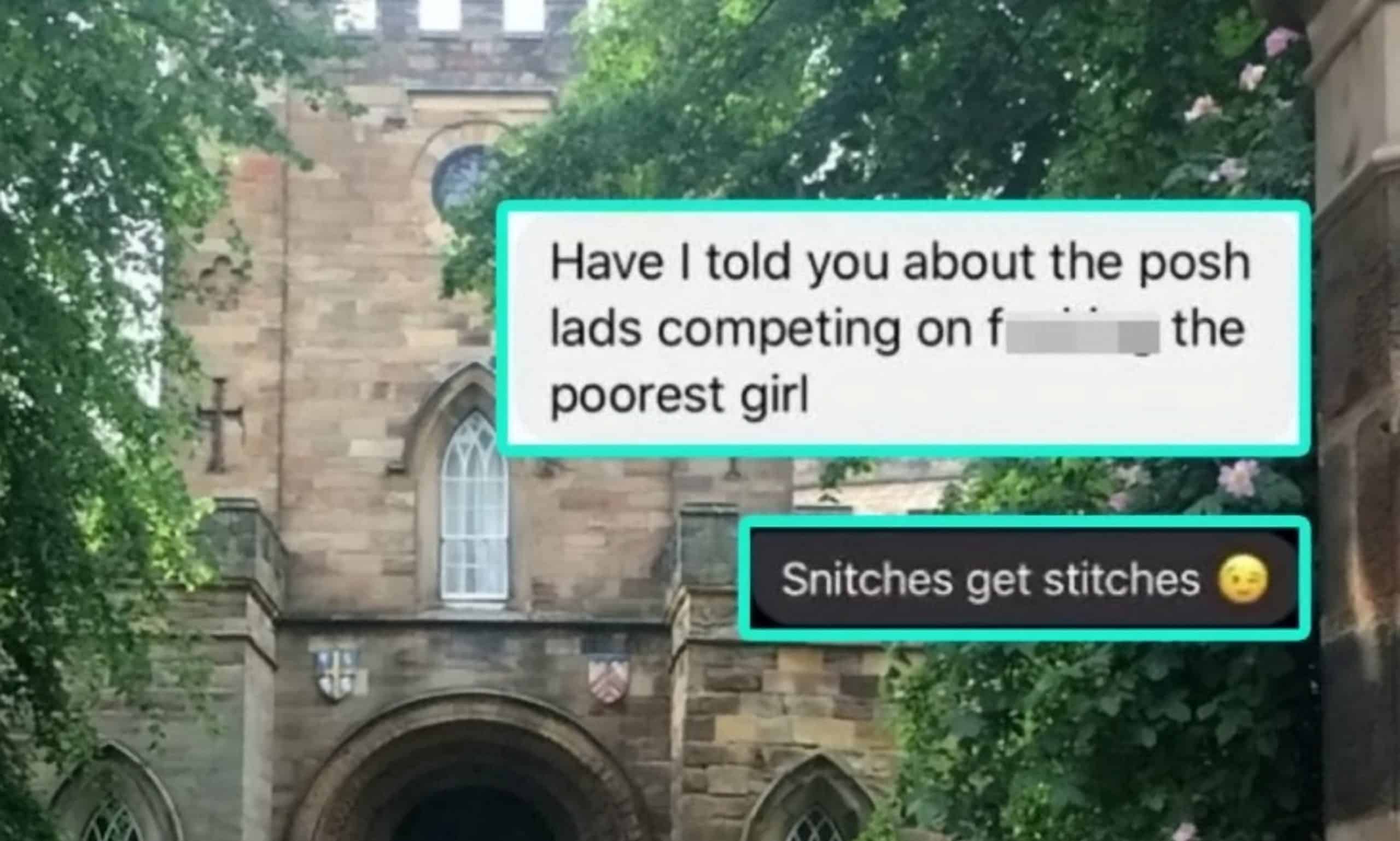 Durham Uni finally deals with student in ‘Posh Lad’ group discussing contest to sleep with ‘poorest girl’