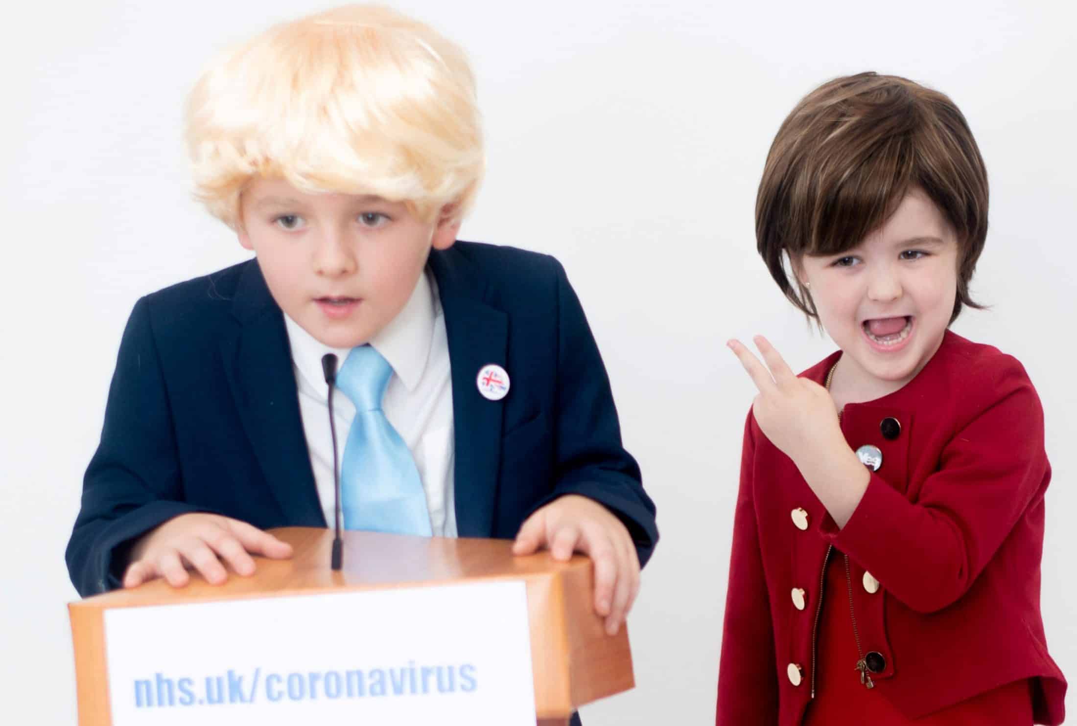 Mum dresses up her kids for Halloween as Nicola Sturgeon and Boris Johnson