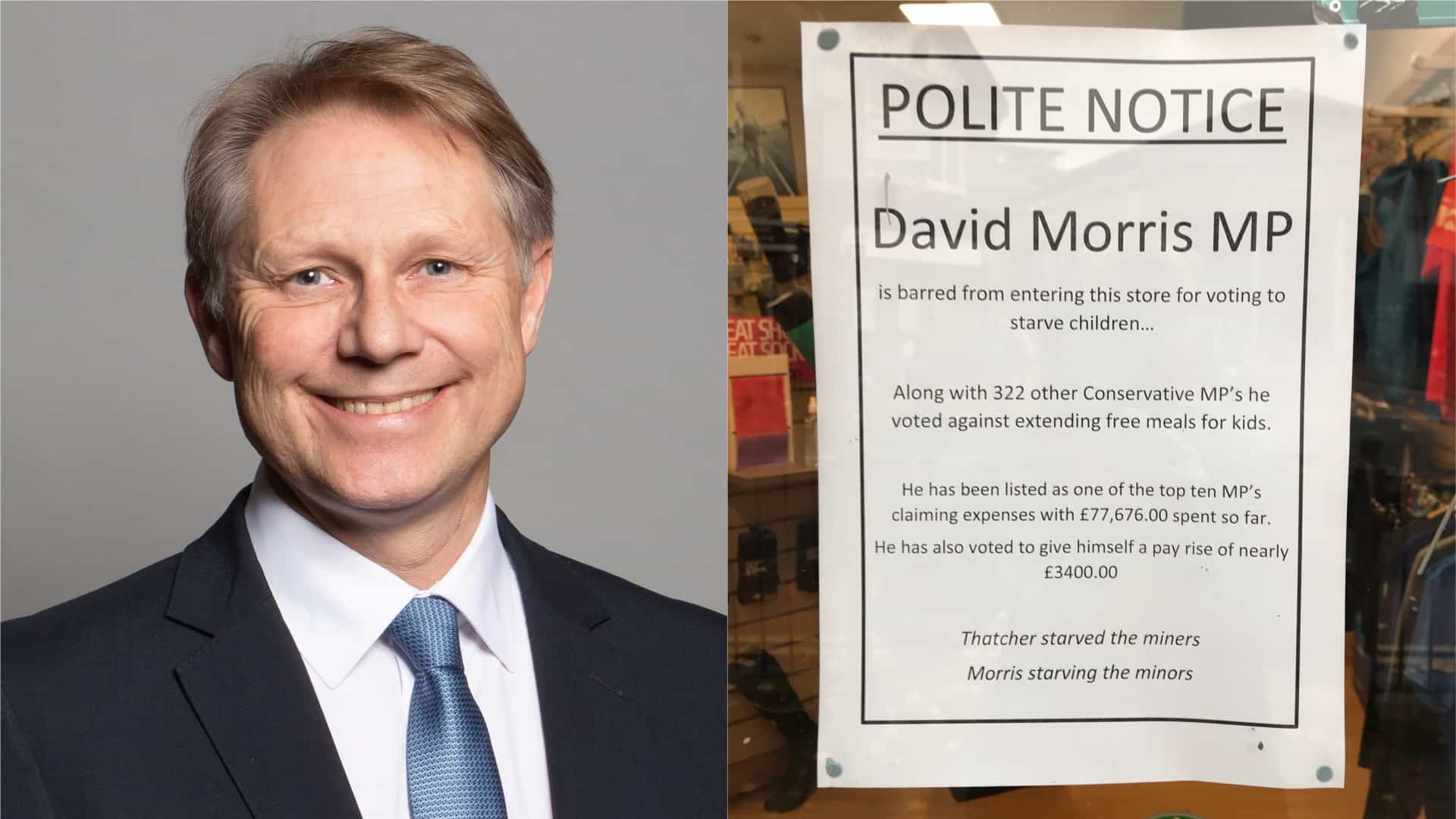 Another shop bans local Tory MP for ‘voting to starve children’