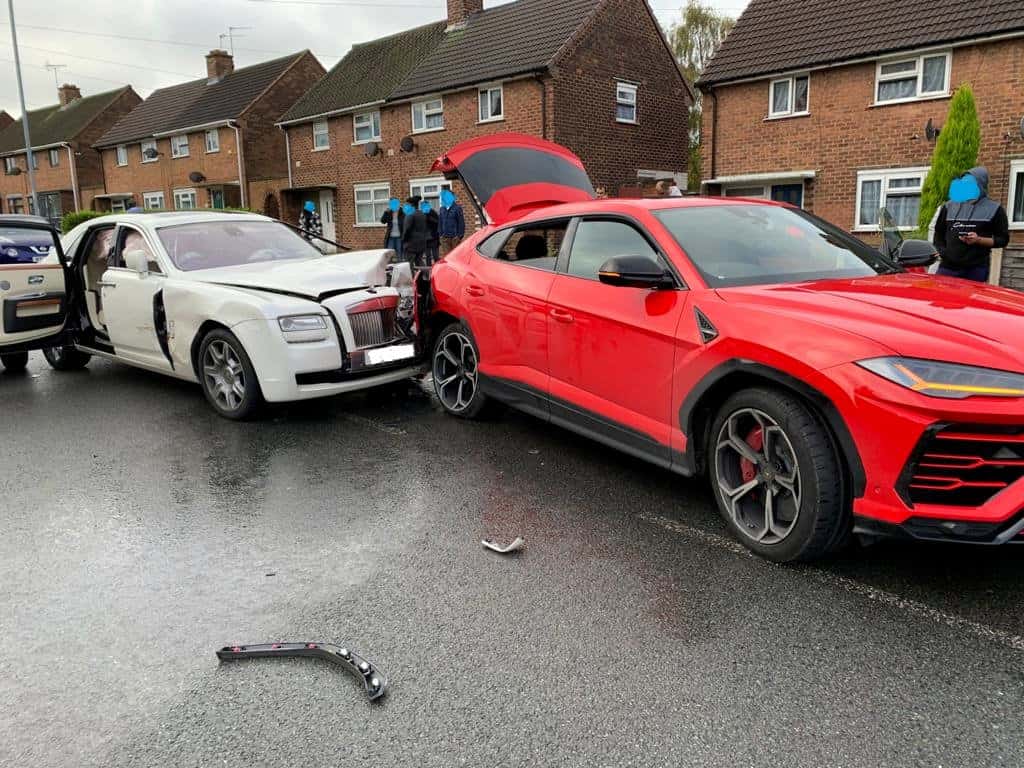 Two drivers are left counting cost following collision between £247k Rolls Royce and £160k Lamborghini