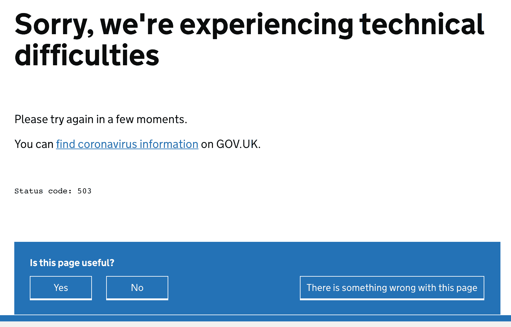 Government Covid-19 tier postcode checker immediately crashes