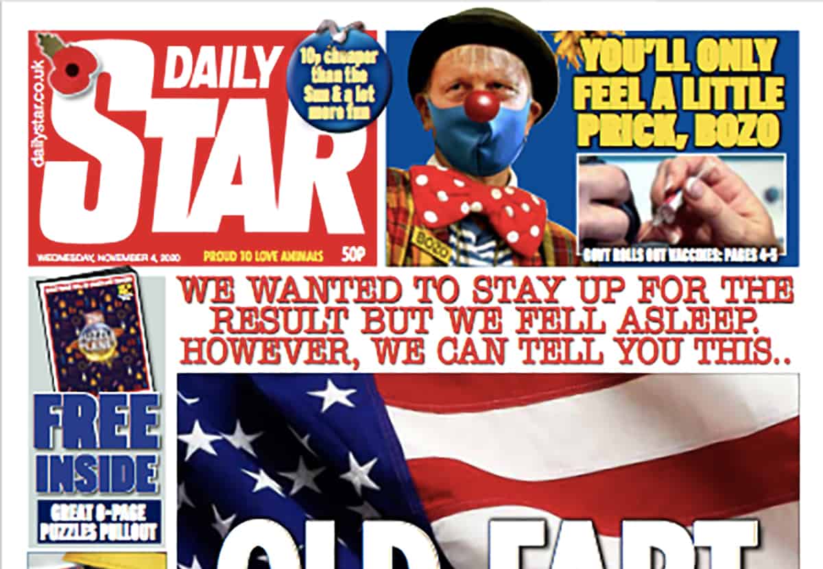 Daily Star calls winner of US election