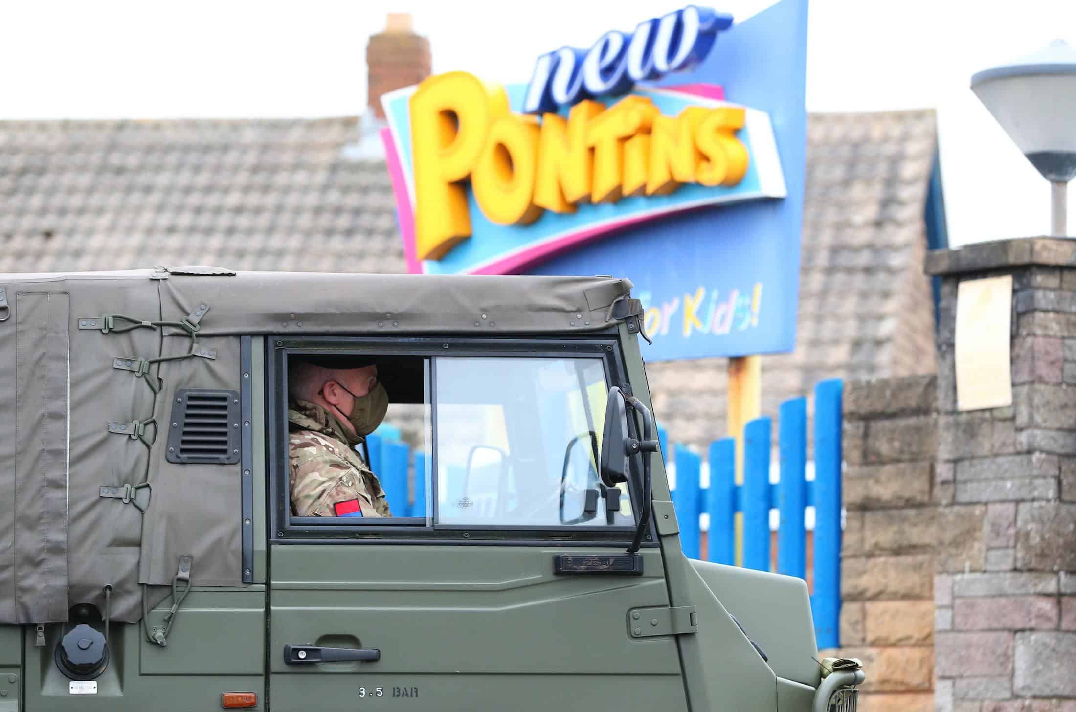 Soldiers arrive at Pontins holiday park ahead of Liverpool mass testing