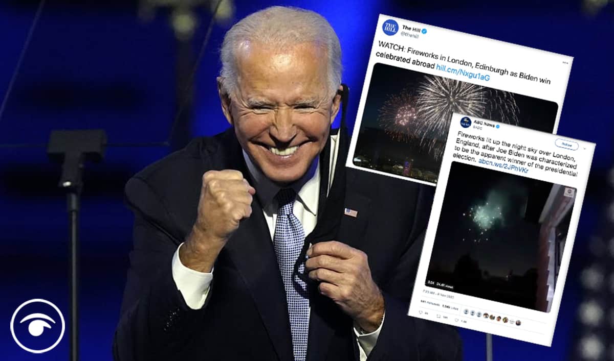 US media forget about Guy Fawkes Night as they post pics of Britain “celebrating” Biden win