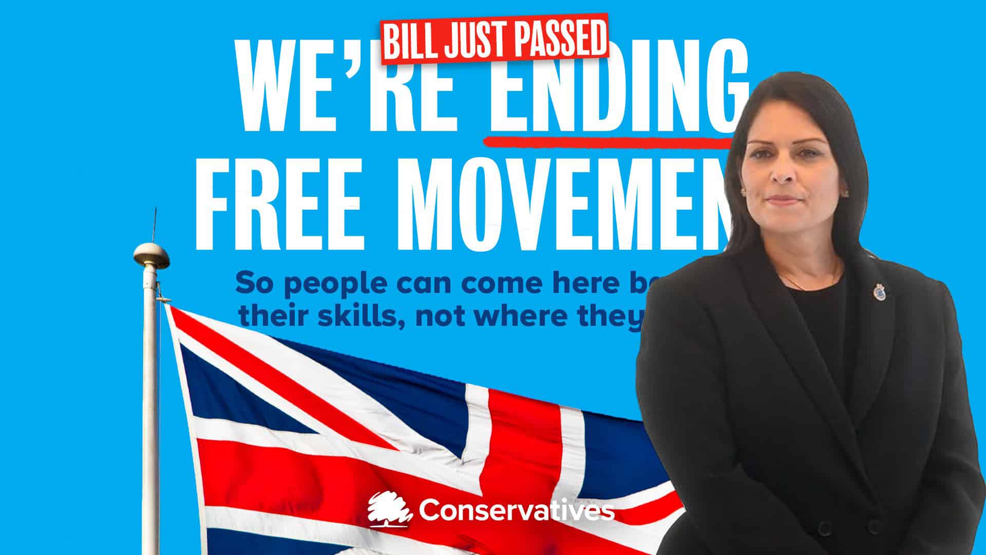 Reaction as Priti Patel confirms the end to freedom of movement