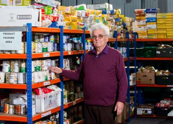 Don Gardner from Transformation CPR Foodbank at the community group's warehouse in Pool, Cornwall. Credit;SWNS