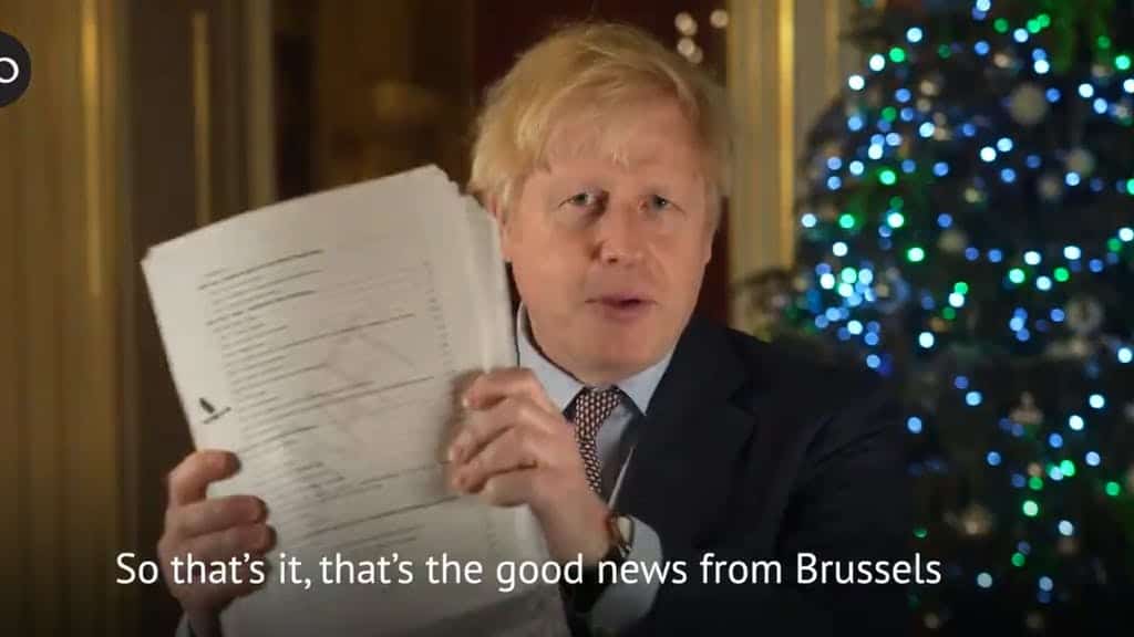 Reaction as Boris Johnson says trade deal is his Xmas present for the country