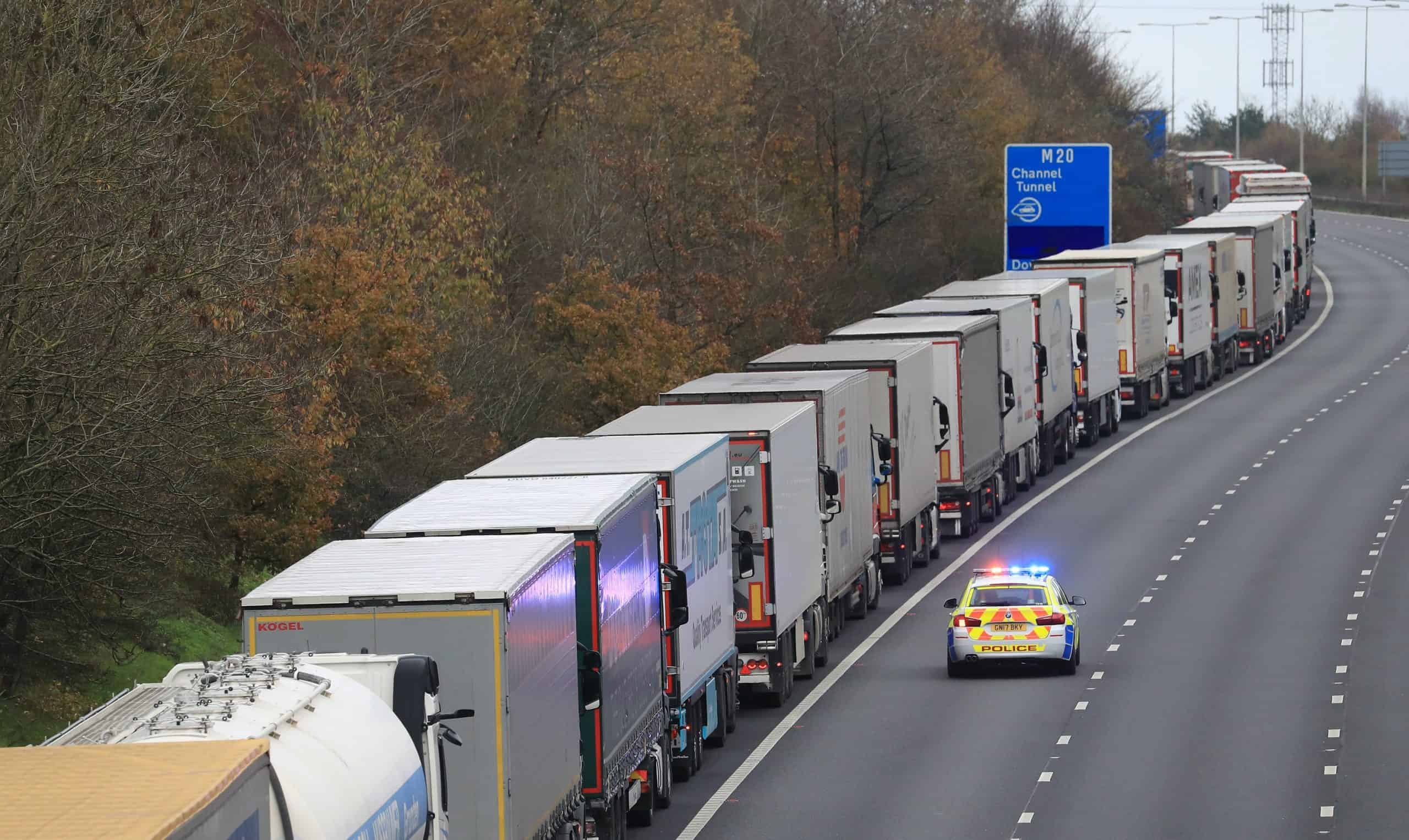 ‘Queuing for the Sunlit Uplands’ – Reactions as miles-long Brexit lorry queues stretch across Kent