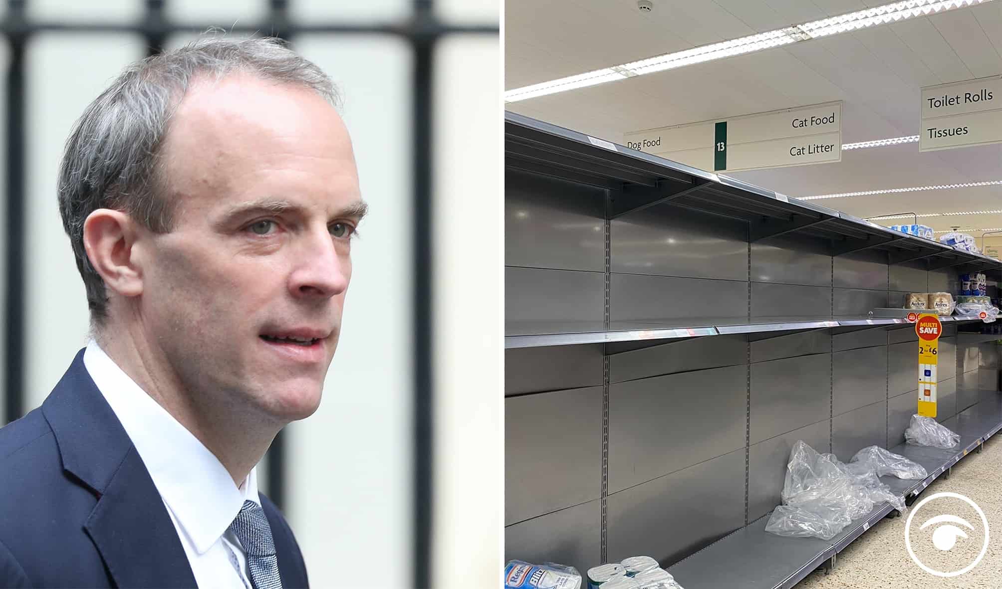 Watch – Raab labels Brexit food price hikes and stockpiling ‘bumps along the road’