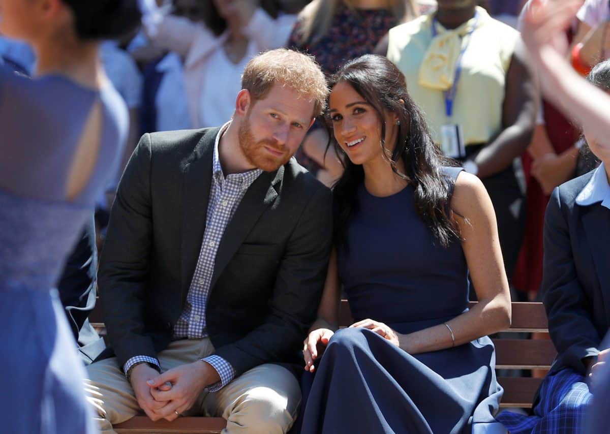 The Duke and Duchess of Sussex watch a performance during their visit to Macarthur Girls High School in Sydney on the fourth day of their visit to Australia.