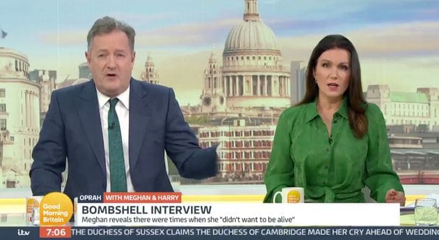 Piers Morgan chastised by mental health charity over Meghan remarks