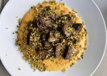 Roasted baby artichokes and Lancashire rarebit recipe