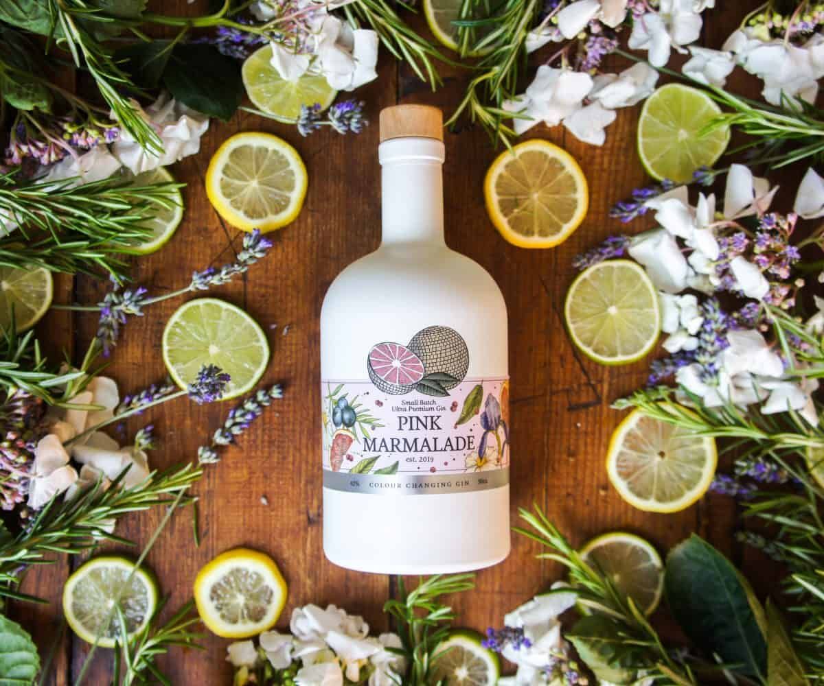 Pink Marmalade Gin a natural, colour changing gin