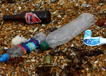 Rubbish left on a beach in Dover, Kent, as the amount of rubbish on the UK's beaches has reached its highest level ever, according to a survey. Credit;PA