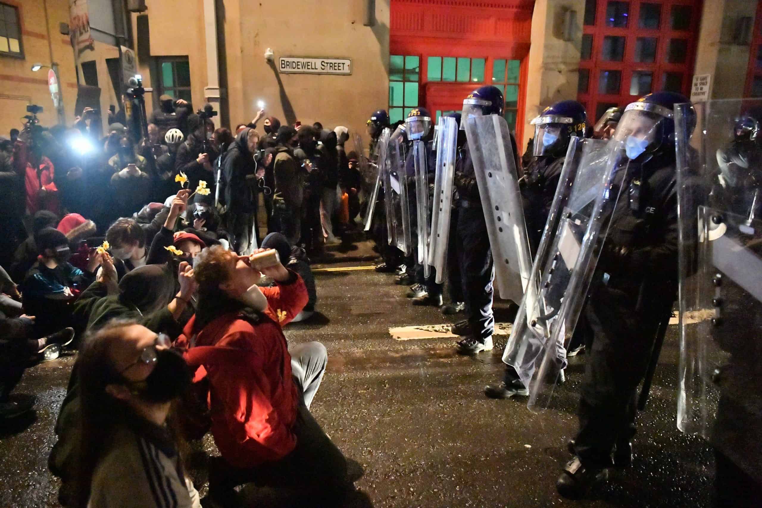 WATCH: Shocking footage from Bristol shows police aggression towards protestors