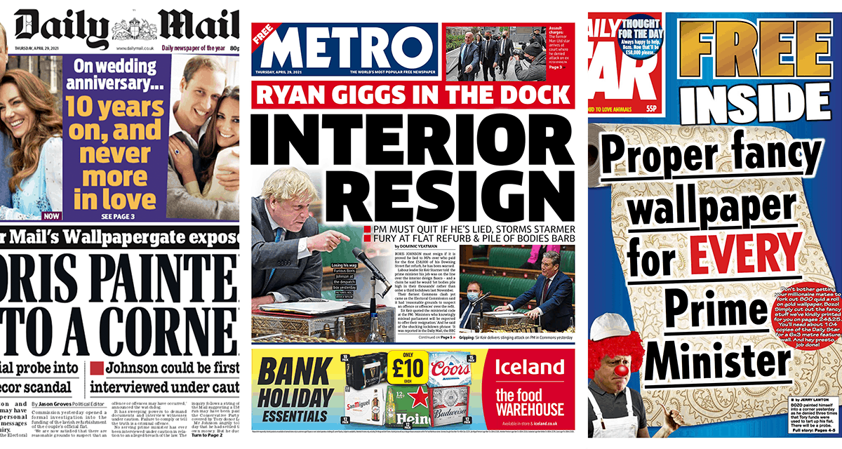 ‘Brutal set of front pages’ as Boris gets a pasting