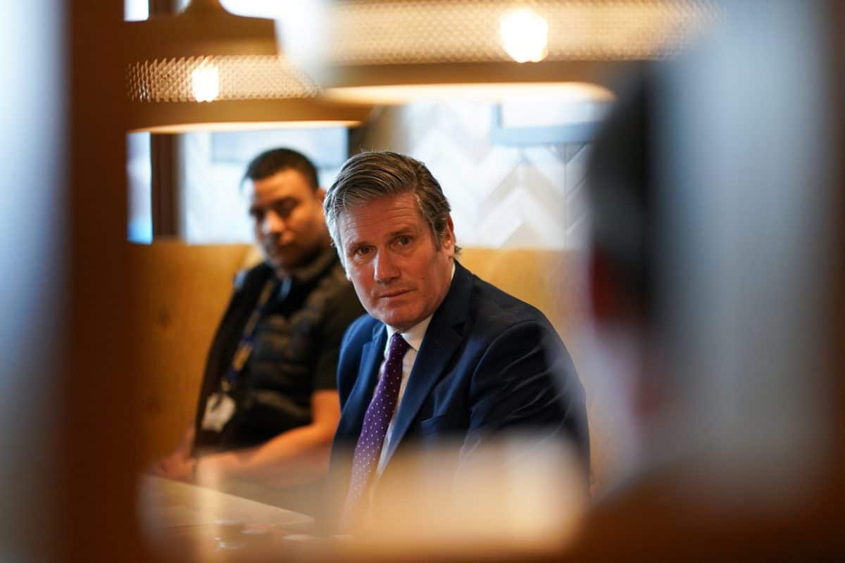 Labour Party leader Sir Keir Starmer during a visit to the Leeds United Foundation at Elland Road in Leeds. Picture date: Wednesday March 31, 2021.