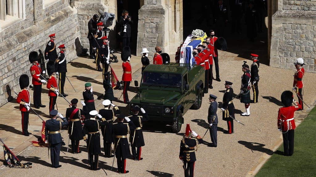 The Queen joins procession as Prince Philip’s funeral service begins