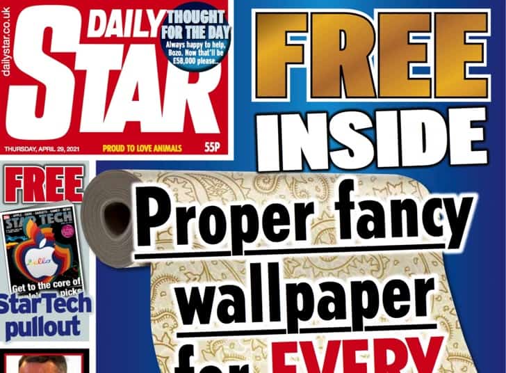 Daily Star nails it again with free ‘proper fancy wallpaper’ giveaway