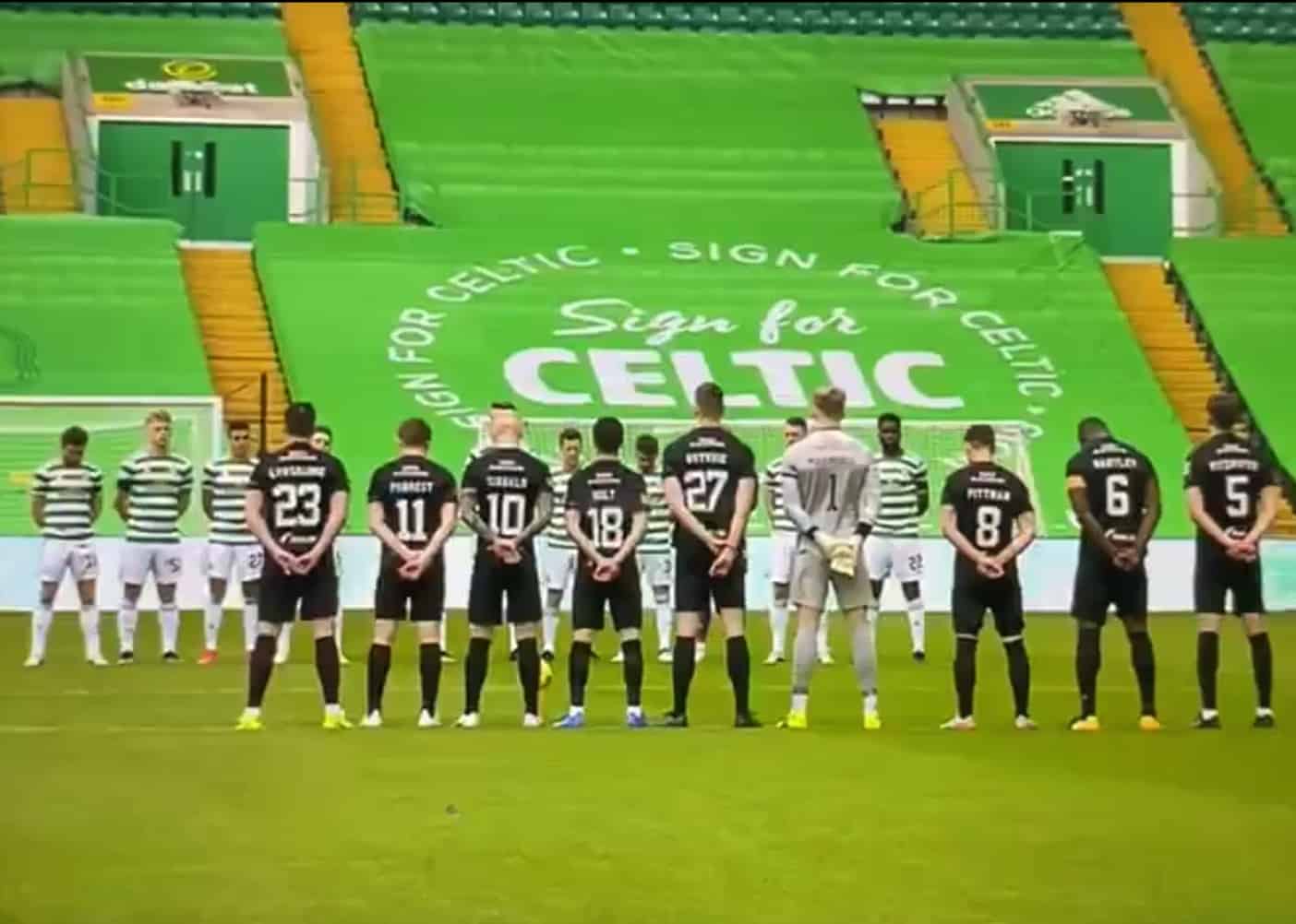 Fireworks let off over Celtic Park during minute’s silence for Prince Philip