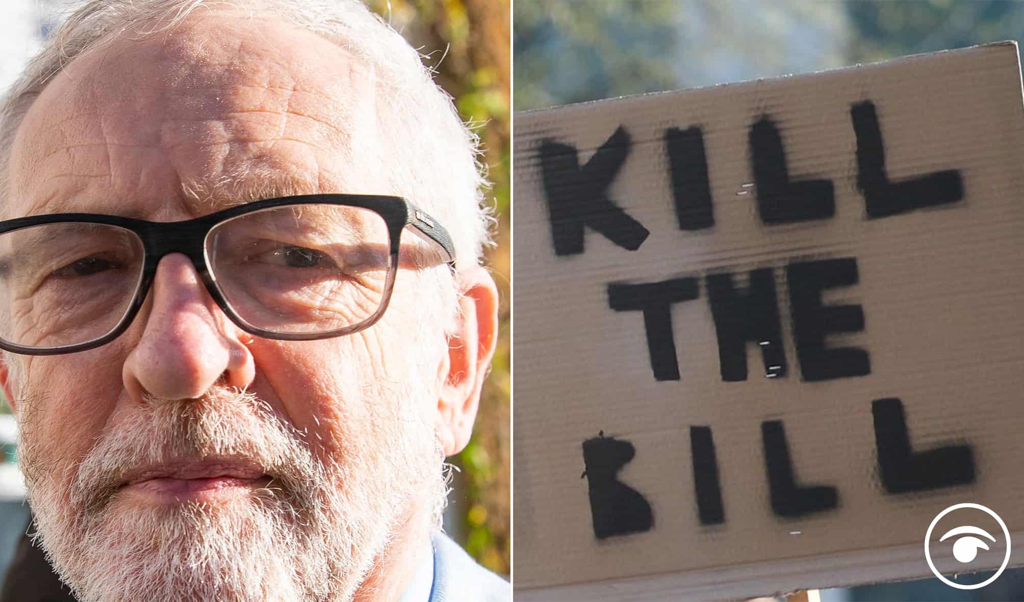 Watch – ‘If we don’t protest, things don’t change’ Corbyn tells ‘Kill the Bill’ protesters