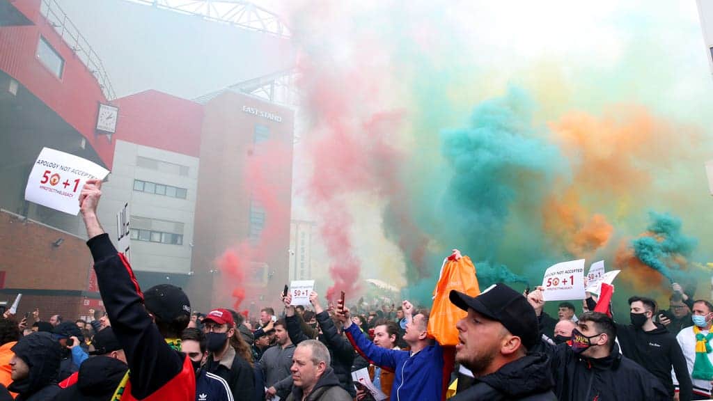 Man Utd fans storm Old Trafford ahead of Liverpool clash