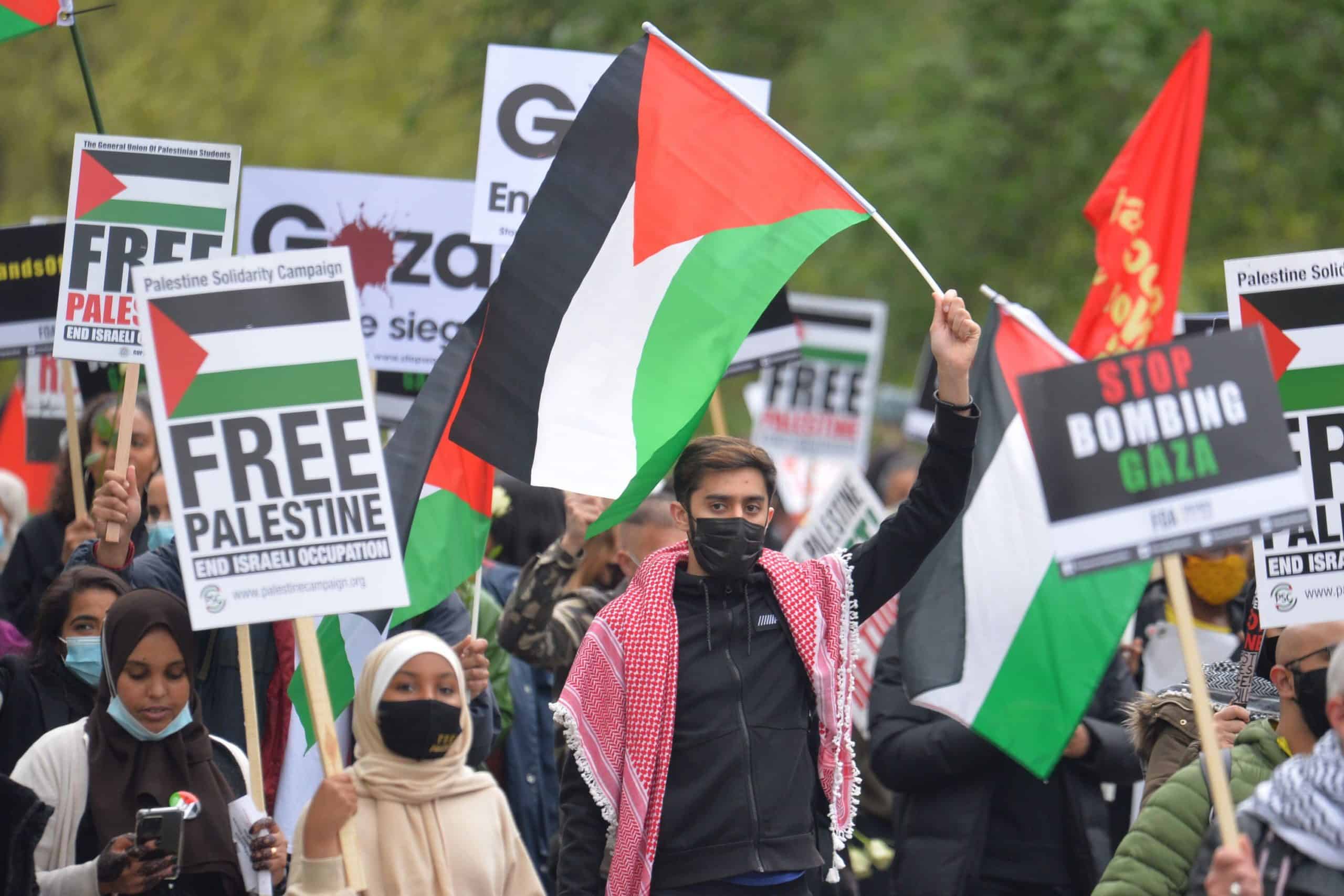 Thousands protest against Israel’s Gaza offensive in central London