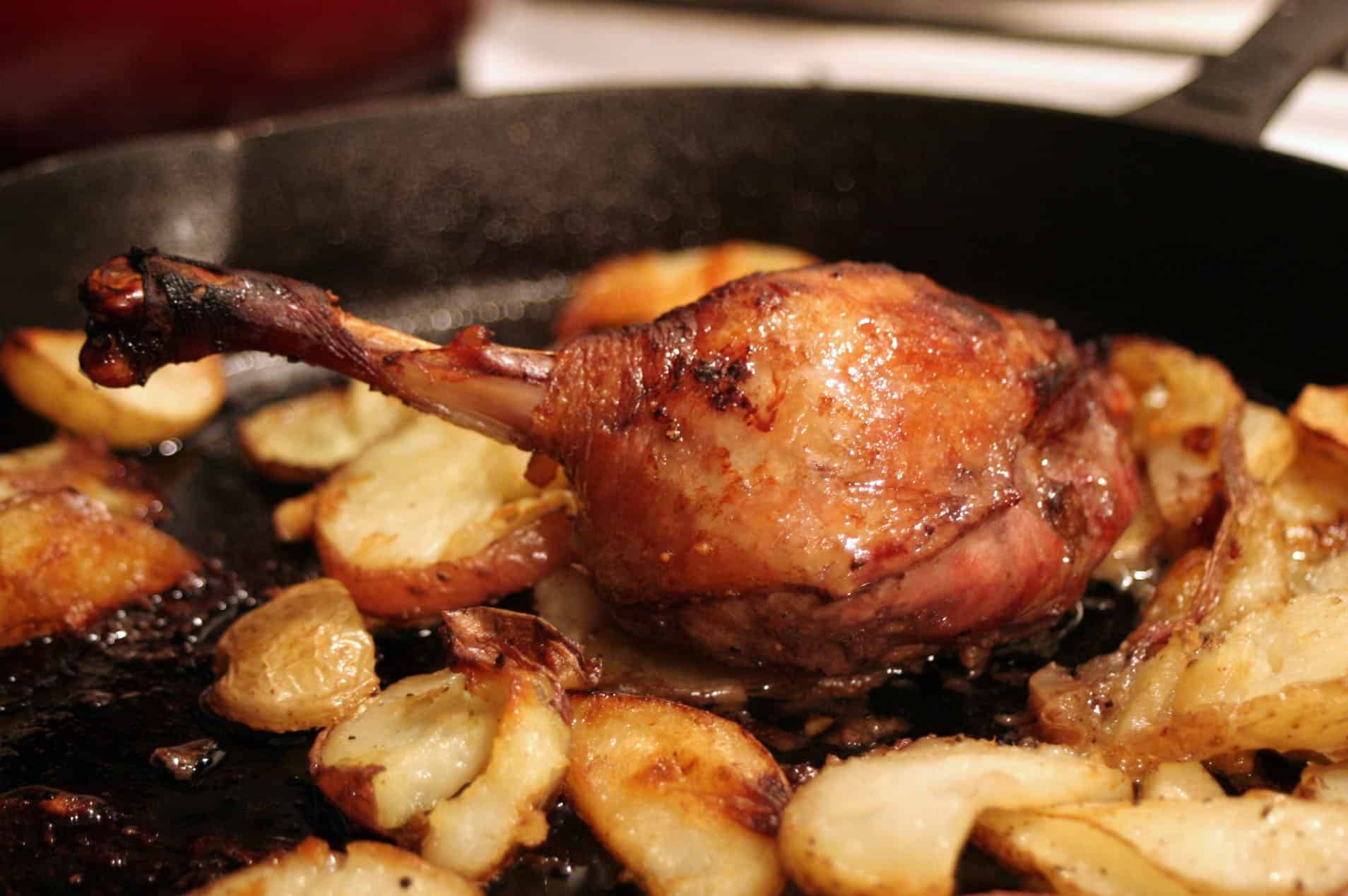 Duck confit recipe, with braised red cabbage a perfect dinner party main