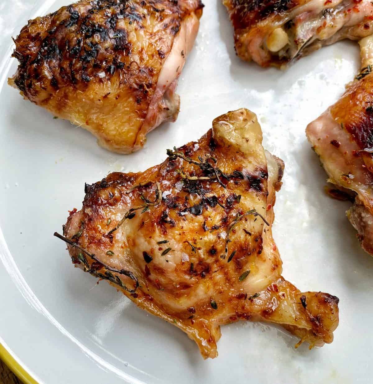 Chicken thighs recipe, with honey, garlic, chilli & thyme