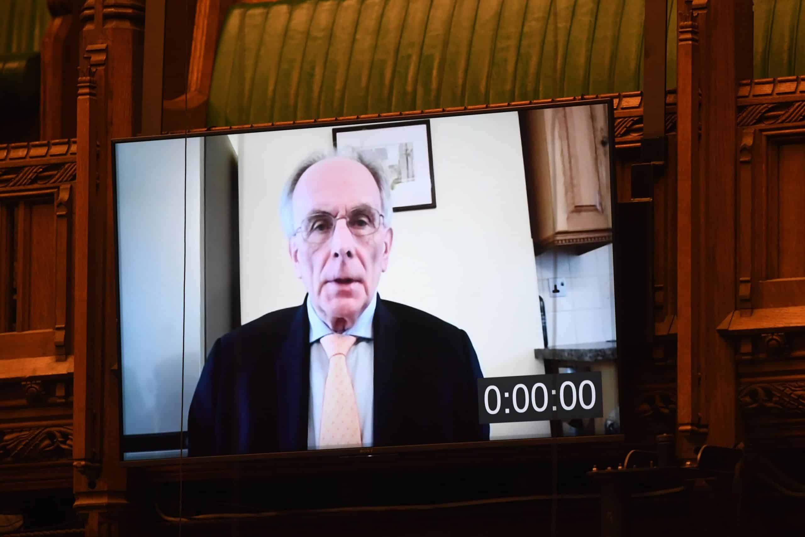 MP dials in via video link to urge the end of virtual Parliament – as Rees-Mogg defends voter ID