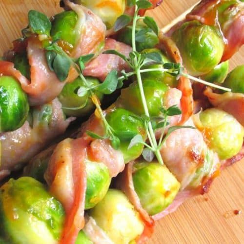 Brussels Sprouts with a grapefruit, honey and bacon glaze