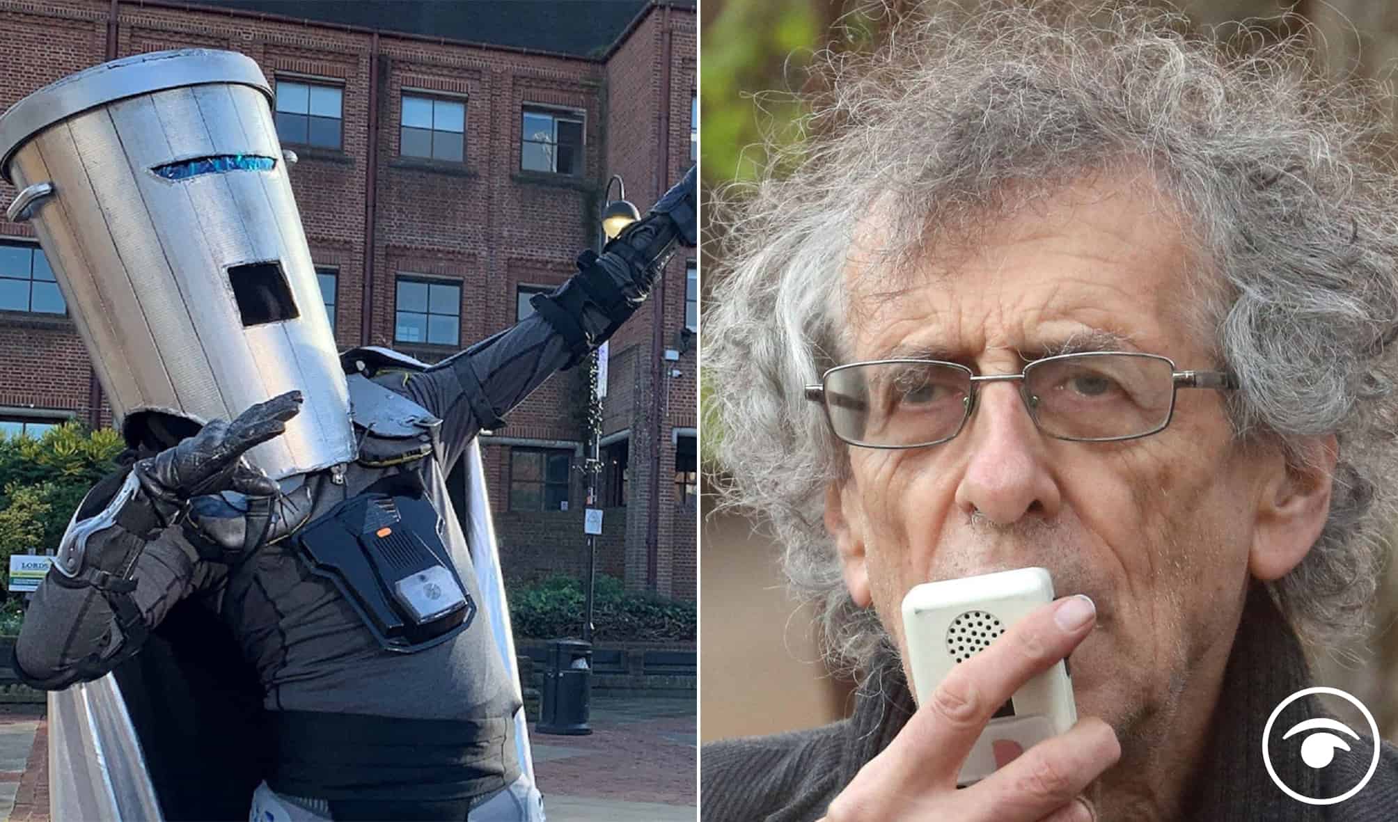 Watch: Count Binface owns Piers Corbyn for removing Covid-19 signage on tube