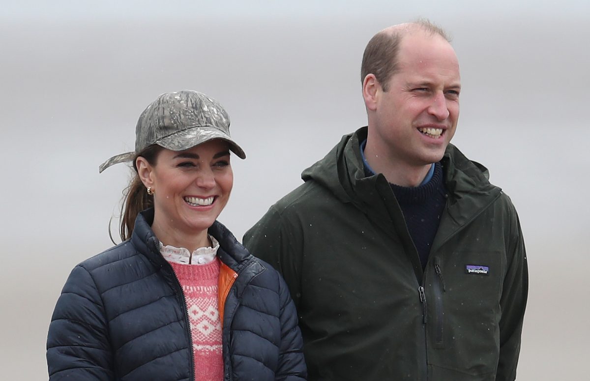 The Duke and Duchess of Cambridge after land yachting on the beach at St Andrews. Picture date: Wednesday May 26, 2021.