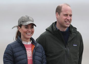 The Duke and Duchess of Cambridge after land yachting on the beach at St Andrews. Picture date: Wednesday May 26, 2021.