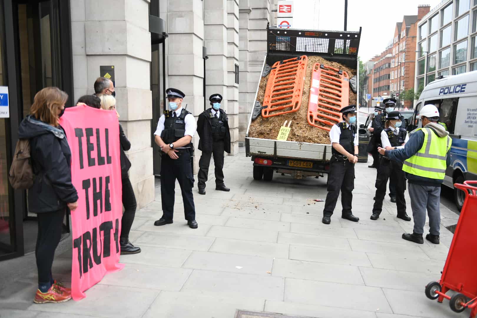 Extinction Rebellion dump 7 tons of horse manure outside Daily Mail offices – telling them to cut the (bull)sh*t
