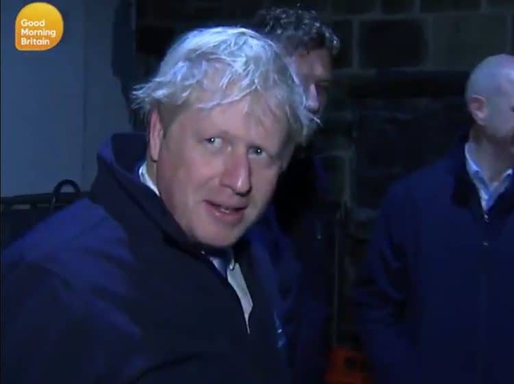 Boris Johnson hiding from journalists in a fridge before the 2019 elections.