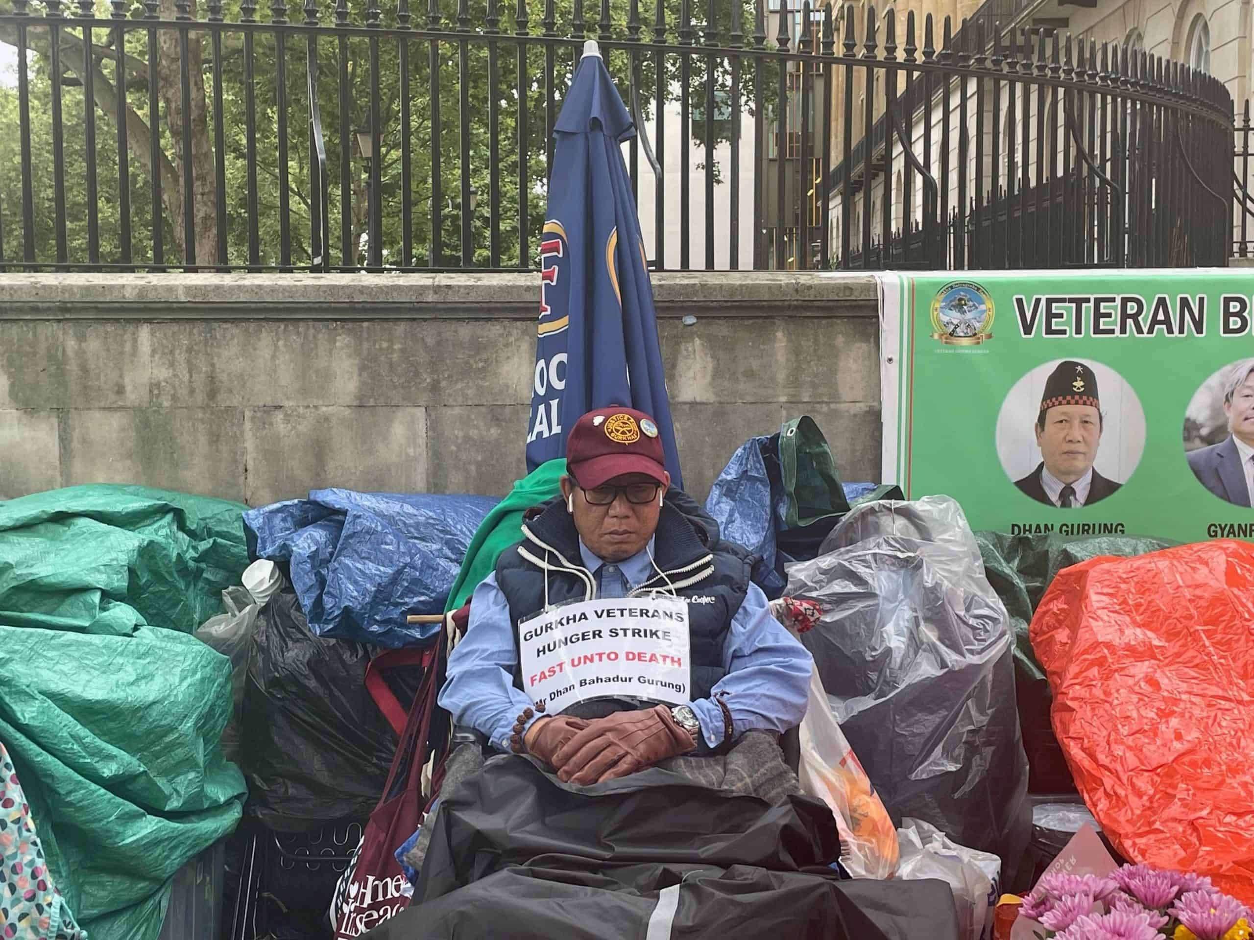 ‘We don’t care about sacrificing our life:’ Gurkha on hunger strike outside No10 taken to hospital